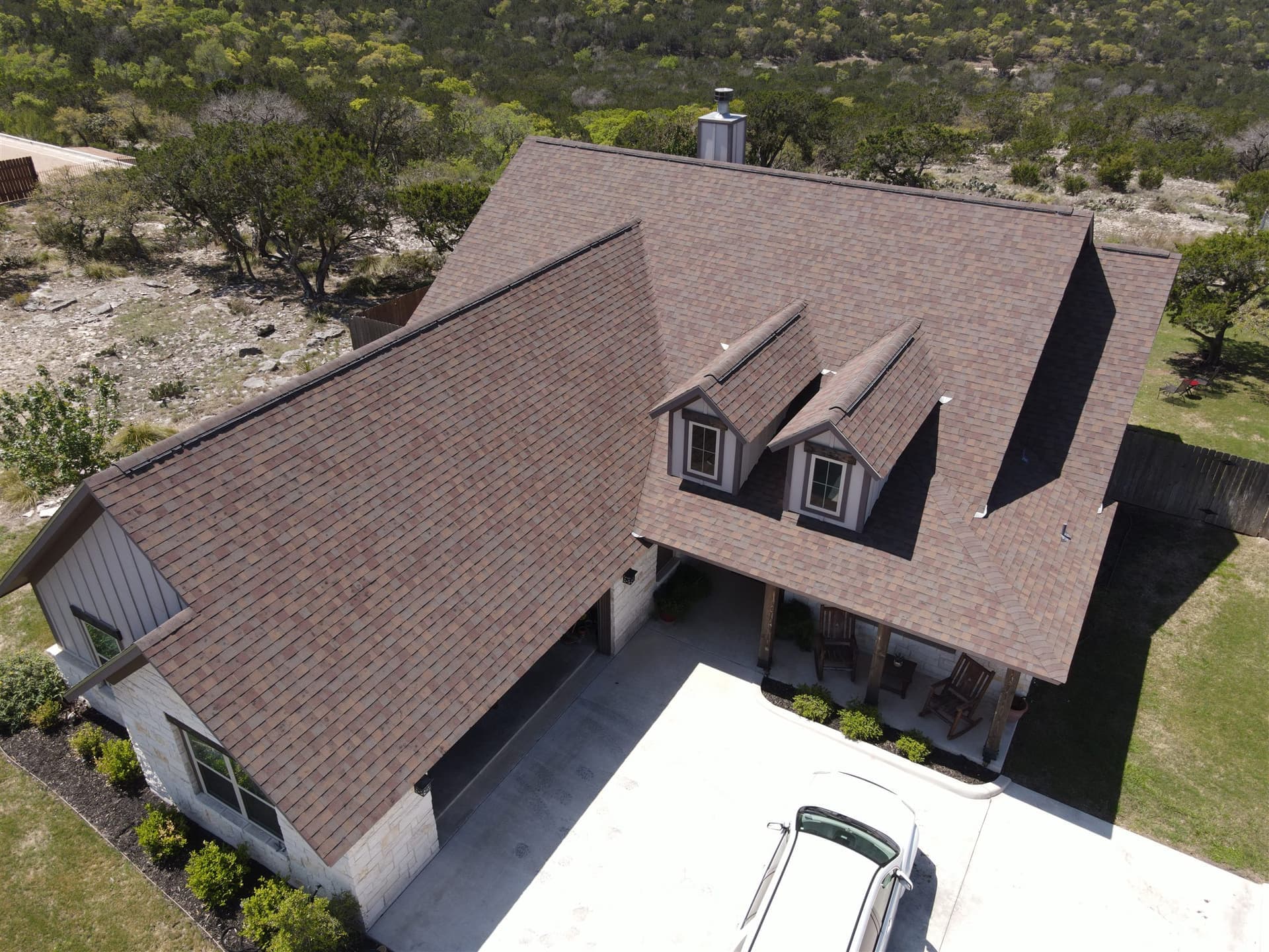 Hill Country home — drone aerial