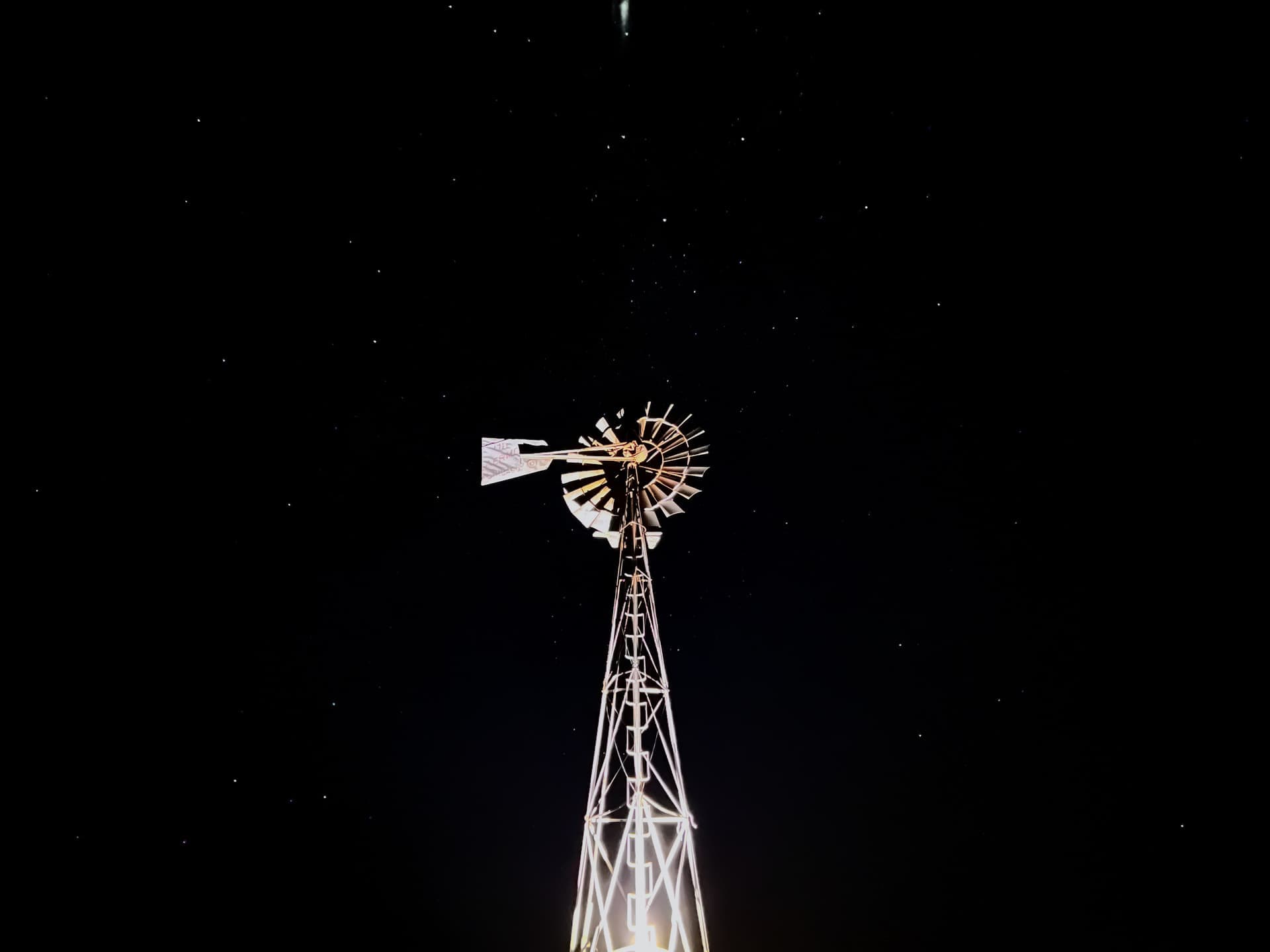 Windmill under the stars